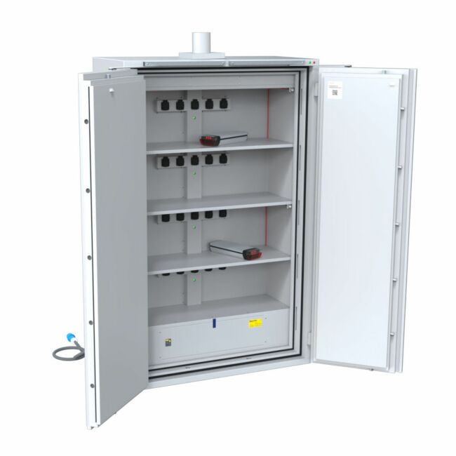 Armadio ignifugo per batterie agli ioni di litio Batteryguard L3-16 con sistema di auto-estinzione